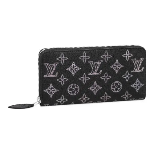 LOUIS VUITTON Zippy Перфорированный Кошелек из Телячьей Кожи Женские Черный