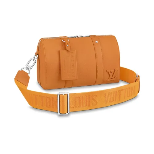 LOUIS VUITTON Keepall Коровья кожа Сумка через плечо Сумка на плечо Мужская Имбирно-желтая