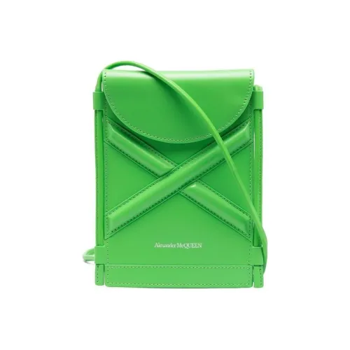 Alexander McQueen Curve Micro Коровья кожа Сумка через плечо Женская Зеленая