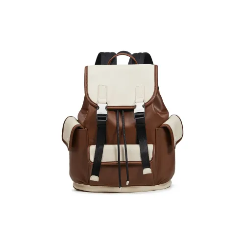 Slazenger ПУ (полиуретан) Мягкая кожа Рюкзак Средний Унисекс Черный Коричневый