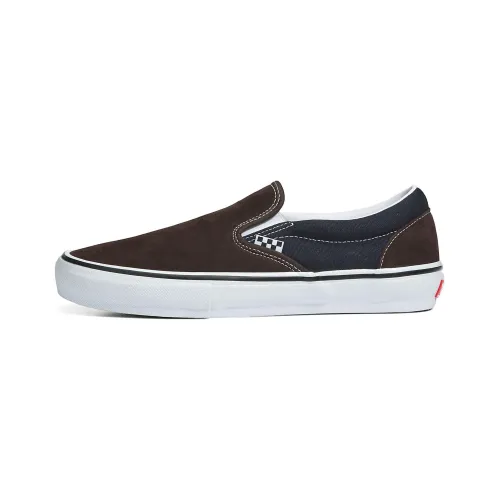 Vans Slip On Износостойкий и Легкий Низкий Топ Скейтборд Кроссовки Унисекс Темно-Коричневый