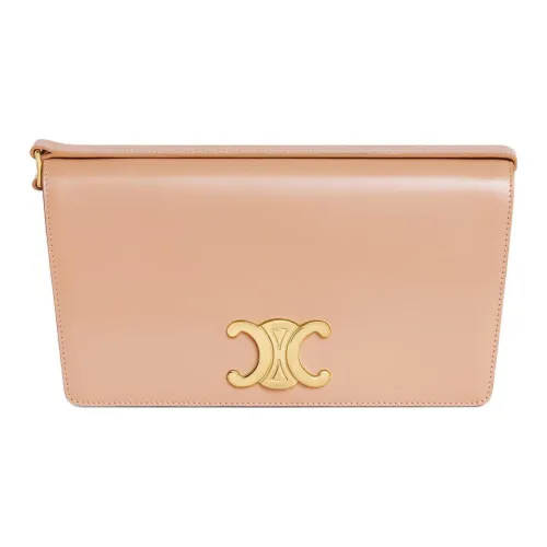 CELINE Блестящая Телячья Кожа Сумка через плечо Женская Песочно-белая