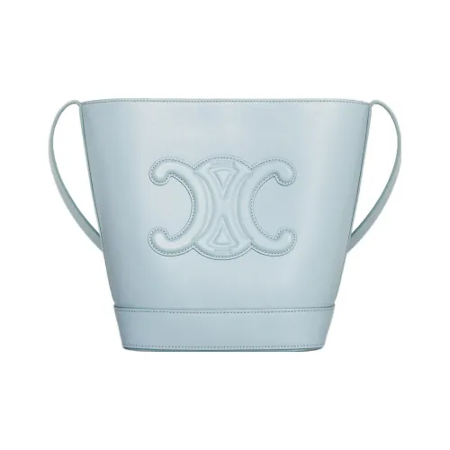 CELINE Cuir Triomphe Гладкая коровья кожа Сумка через плечо Маленькая Женская Ледяной синий