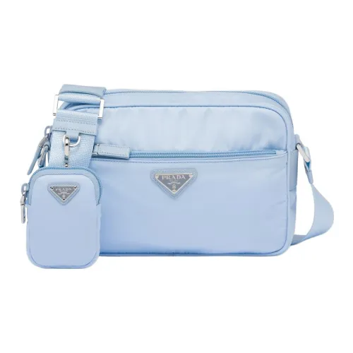 PRADA RE Нейлон Переработанный нейлон Ткань Сумка через плечо Сумка на плечо Женская Небесно-голубая
