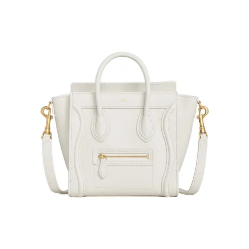 CELINE Лuggage Телячья кожа Emoji Bag Сумка через плечо Сумка Extra Mini Women's White