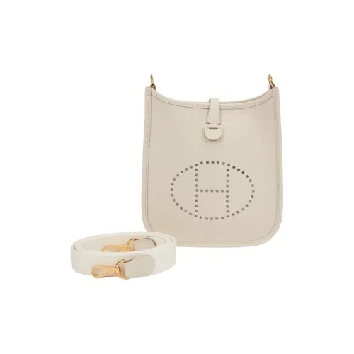 HERMES Evelyne Коровья кожа Сумка через плечо Сумка на плечо Женская 10 Craie Milkshake Белый