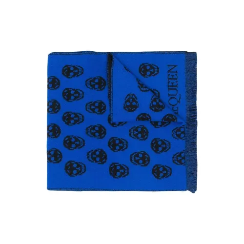 Alexander McQueen Шерпа из шерсти, шарфы, синий, мужской