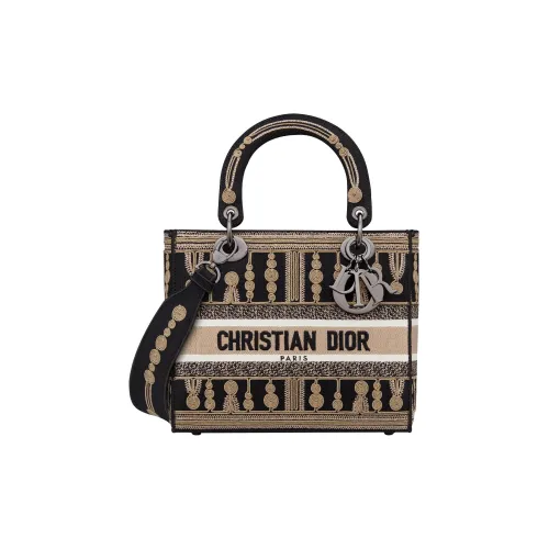 DIOR LADY D Лайт Вышивка Сумка Lady Dior Сумка через плечо Сумка Средний Женские Коричневый черный