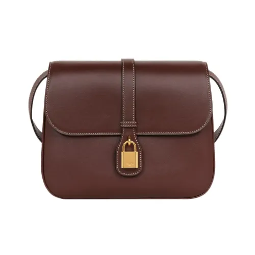 CELINE Tabou Smooth Calfskin Crossbody Bag Medium Women's Chestnut