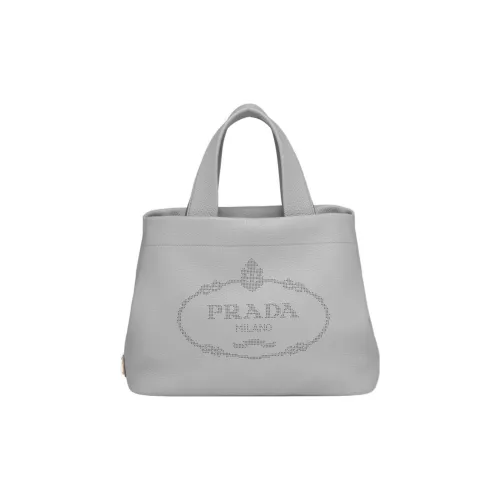 PRADA Кожа Тоут Сумка Сумка для покупок Сумка среднего размера Женская Серого цвета