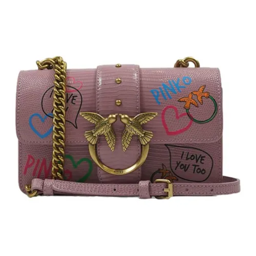 PINKO Love Icon с коровьей кожей сумка через плечо And сумка Swallow мини женская фиолетовая