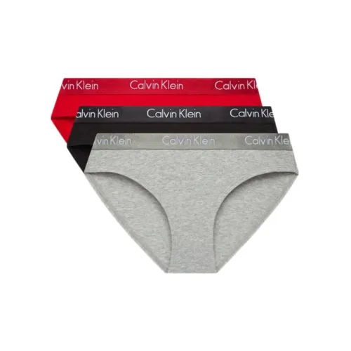 Calvin Klein 1 комплект 3 пачки черный + серый + красный женские трусики-бикини