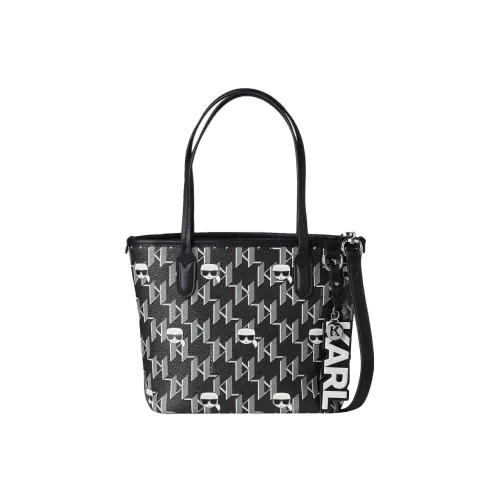 Karl Lagerfeld Полиуретан Тоут Сумка Сумка для покупок Сумка через плечо Сумка Маленькая Женская Черная