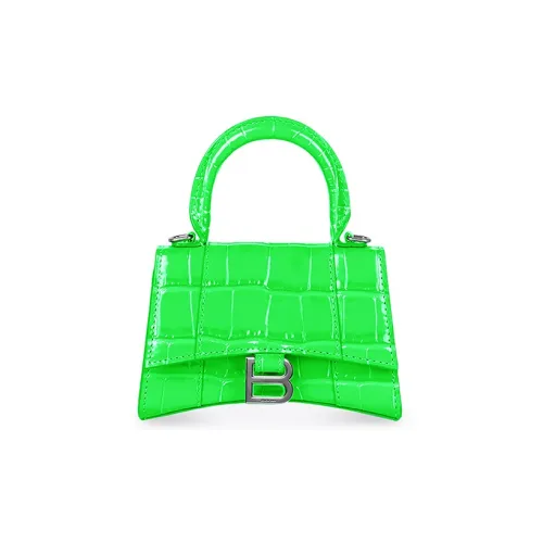 Balenciaga HOURGLASS Сумка через плечо из коровьей кожи мини-сумка женская неоновый зеленый