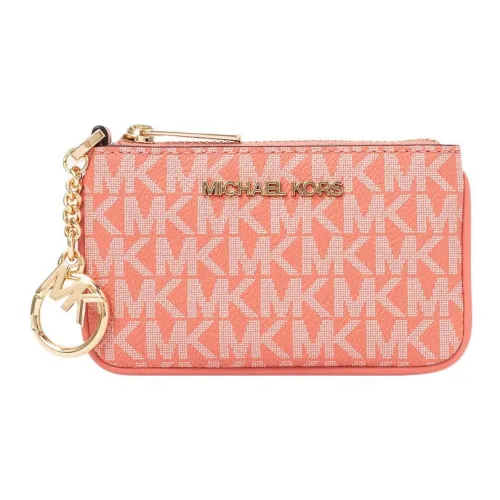 MICHAEL KORS Jet Set Travel Покрытый холст Кошелек для монет держатель для карт маленький женский напиточный желтый