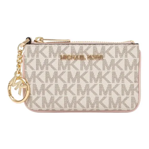 MICHAEL KORS Jet Set Travel Холст Монета Кошелек Держатель для карт Маленький Женский Светло-Серый