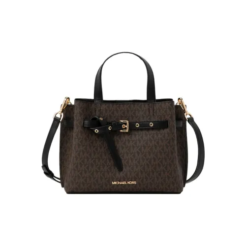 MICHAEL KORS Эмилия Холст Сумка через плечо Сумка через плечо Маленькая Женская Коричневая и Черная