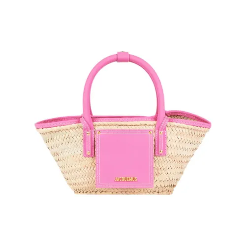 Jacquemus Palm Leaf с замшей детали корзина сумка через плечо мини женская светло-розовая