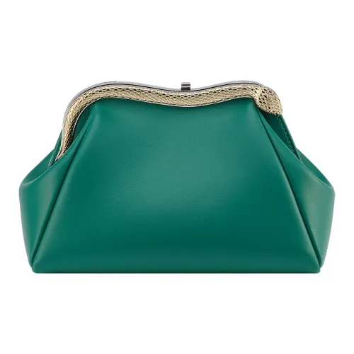 BVLGARI Serpentine Телячья кожа Одно плечо Через плечо Клатч Маленький Женский Зеленый