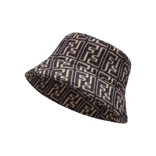 Fendi Шерсть Шляпы ведра Мужские Черные