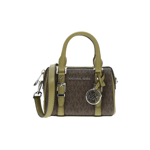 MICHAEL KORS Сумка из ПВХ с кожаными вставками сумка через плечо маленькая сумка через плечо женская темно-коричневый и оливково-зеленый