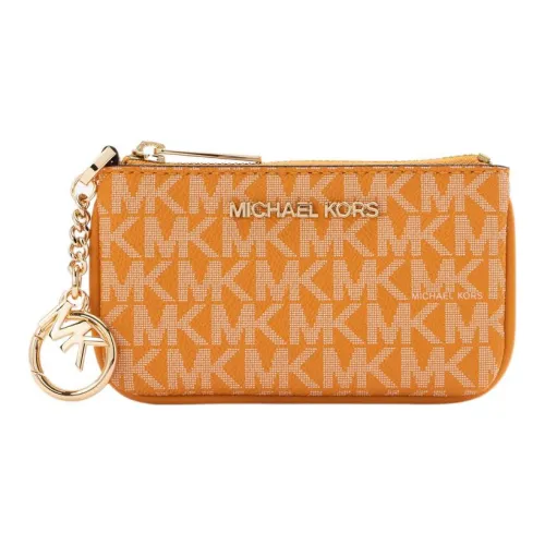 MICHAEL KORS Jet Set Travel Холст Монета Кошелек Держатель для карт Маленький Женский HONEYCOMB Желтый