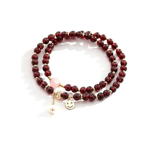 AWD Гранатовый Браслет Двойной Wrap Браслет с Бусинами Женский