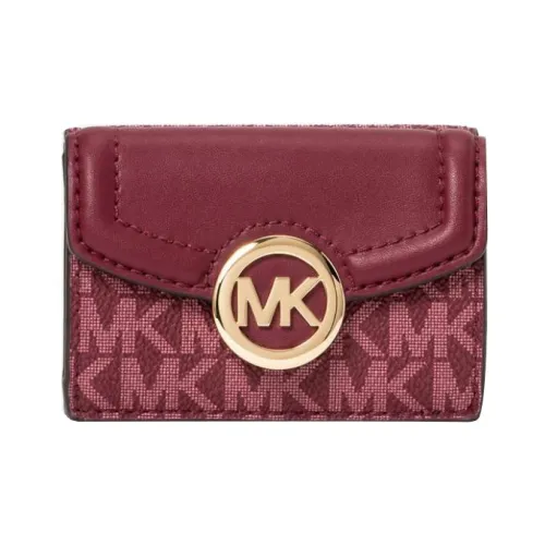 MICHAEL KORS Fulton Холст и Кожа Держатель для Карт и Кошелек Экстра Маленький Женский Mulberry