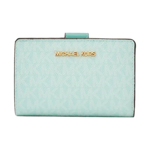 MICHAEL KORS Jet Set Travel Холщовый Картхолдер с Покрытием Монетница Женская Драгоценный камень Зеленый