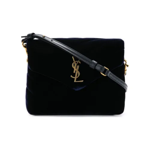 SAINT LAURENT Вельвет Сумка через плечо Маленькая Женская Темно-синий