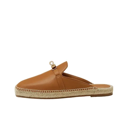 HERMES Домашние тапочки Женские Коричневый