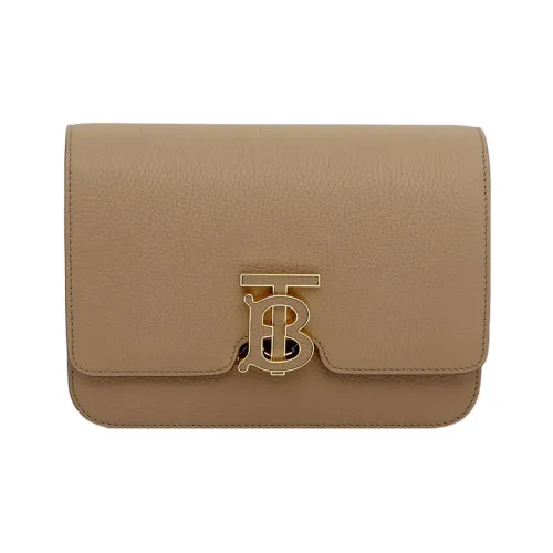 Burberry Рельефная Телячья Кожа Сумка через плечо Сумка на плечо Маленькая Женская Коричневая