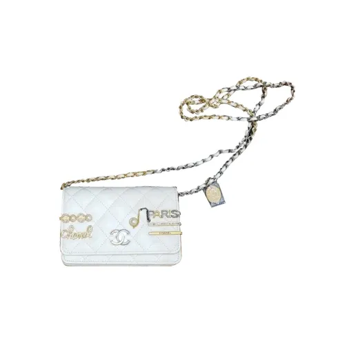 CHANEL 22c Early Spring Овечья кожа Цепочка Сумка через плечо Сумка на плечо Сумка через плечо Женская Белая