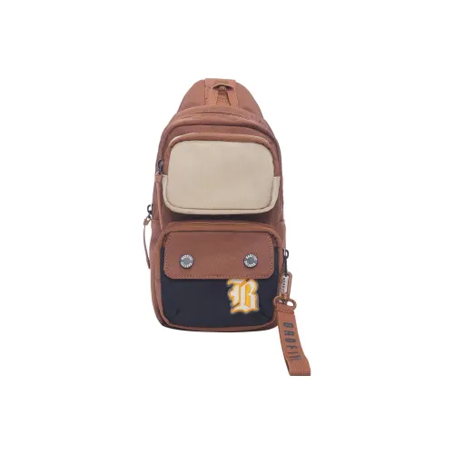 LINING Badfive Полиэстер Сумка через плечо Sling Сумка Обычный Унисекс Темно-коричневый Черный