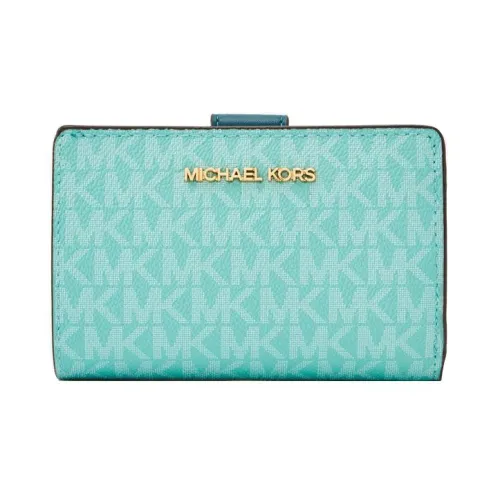 MICHAEL KORS Jet Set Travel Покрытый холст Картхолдер Мелочь Кошелек Женские Губка Зеленый