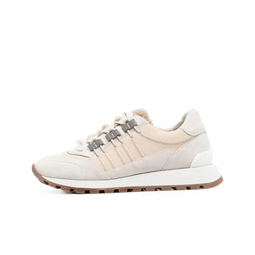 BRUNELLO CUCINELLI Низкий топ Спортивная повседневная обувь Женская Серый Розовый