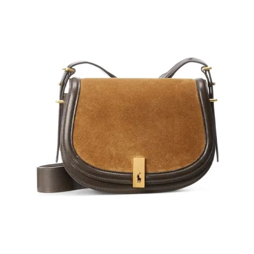 Polo Ralph Lauren Замша с кожаными вставками Сумка через плечо Женская Коричневая