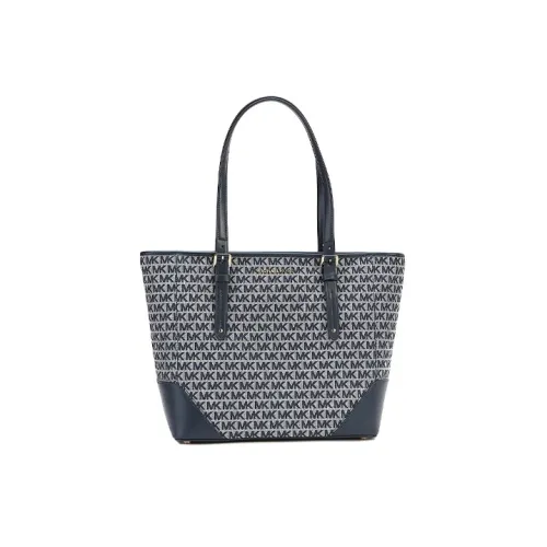 MICHAEL KORS Aria Холст и Кожа Сумка Сумка-тоут Сумка для покупок Женская Сумка Темно-синий Синий Многоцветный