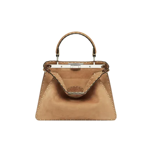 FENDI Peekaboo ISeeU Сумка через плечо из козьей и телячьей кожи средний размер женская коричневый