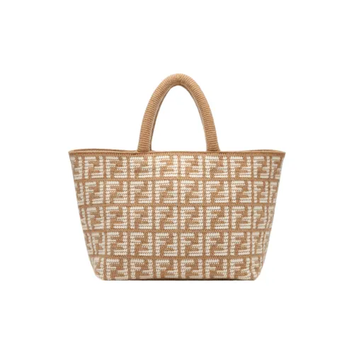 FENDI Кашемир Тоут Сумка Сумка для покупок Сумка Большая Женская Коричневая