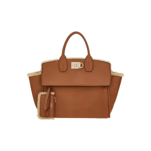 FERRAGAMO Studio Shearling Сумка через плечо Сумка Женская Коричневая