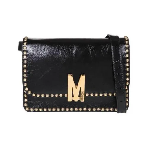 MOSCHINO Сумка через плечо из телячьей кожи женская черная