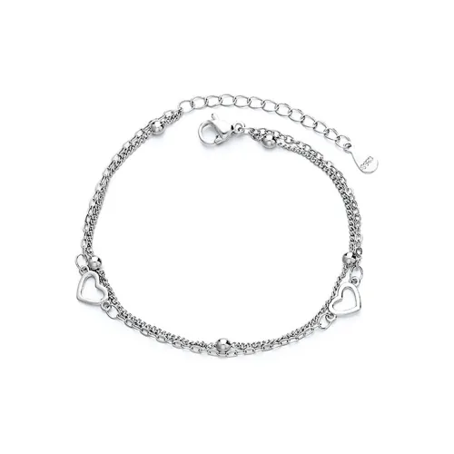 AWD Сплав Браслеты Двойной Layer Cut Out Сердце BRACELET Женские