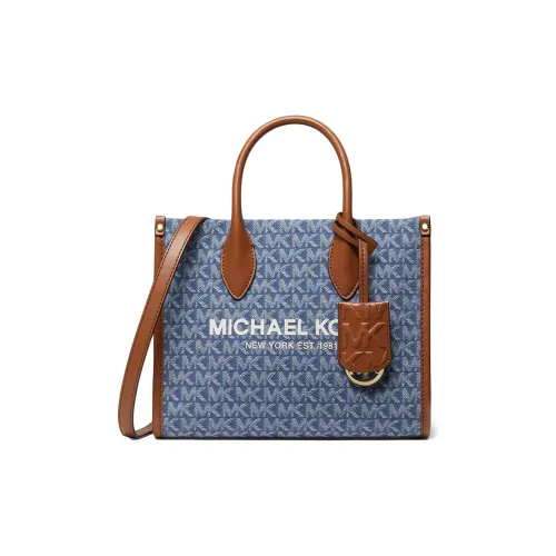 MICHAEL KORS Mirella Хлопок Тоут Сумка Сумка для покупок Сумка через плечо Сумка Маленькая Женская Джинсовый Синий