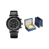 8079-Черный корпус с черным циферблатом-[Ремень]