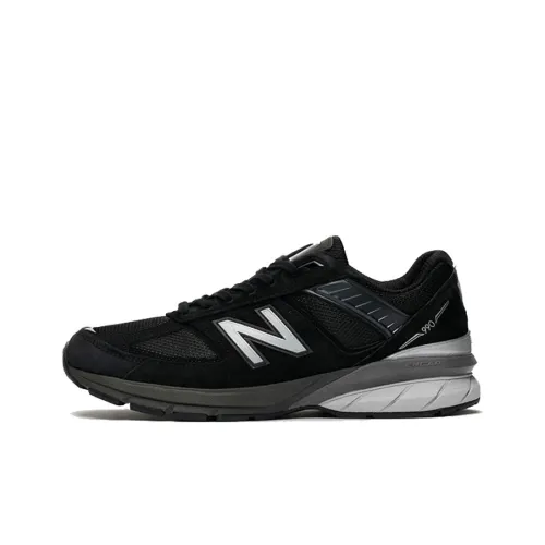 New Balance NB 990 V5 Амортизация Износостойкий Низкий Топ Беговые кроссовки Мужской Черный 2E Ширина