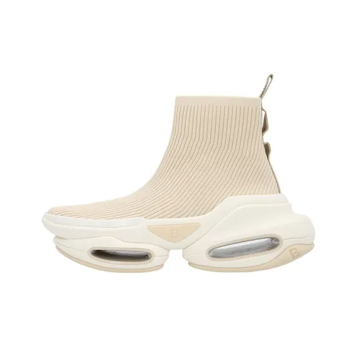 BALMAIN B Смелый Амортизация Высокий Топ Спортивный Лайфстайл Повседневная Обувь Женская Бежевая