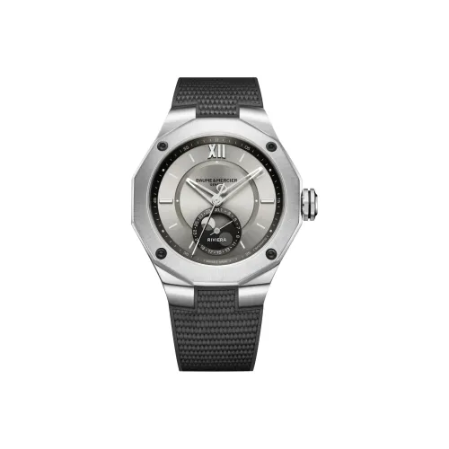 Baume & Mercier Автоматический Механический Механизм Мужские Часы 43мм*36,47мм*12,34мм Серебряный