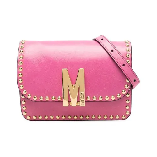 MOSCHINO Сумка через плечо из телячьей кожи женская розовая