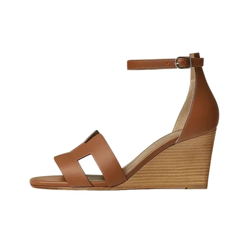 HERMES Lengend one Ремень Сандалии Женские Коричневый